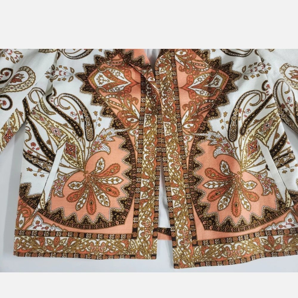 Stunning Buttonless Talbots Multicolor Paisley Blazer perfect for all seasons - Picture 6 of 15